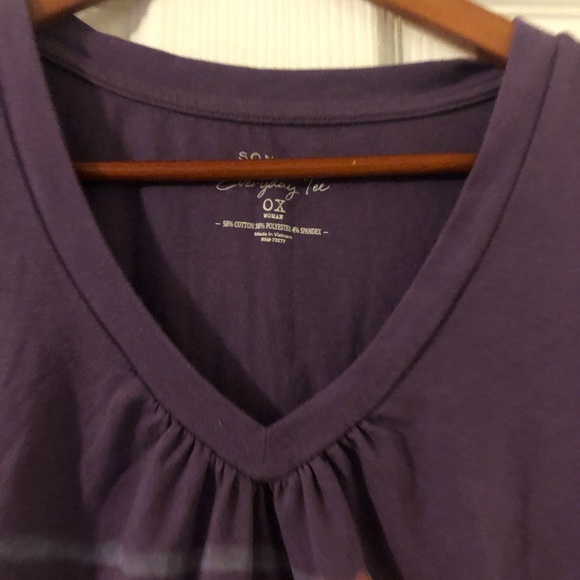 Sonoma v-neck shirt sleeve purple tee - Picture 3 of 4